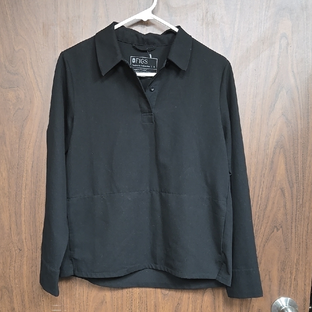 Figs Size S Black Longsleeve Technical Collection Scrub Top